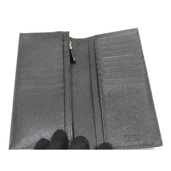 Prada Bi-fold Long Wallet Leather Black - Picture 7 of 11